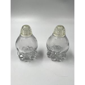 Vintage Imperial Glass Candlewick salt and pepper shakers with etched star